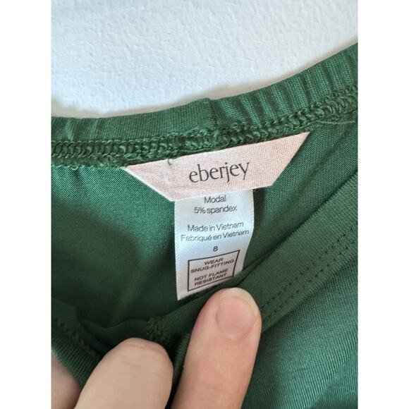 Eberjey Kids TENCEL Modal Unisex Long PJ Set Forest Green Size 8 NWT NEW $72 - Picture 4 of 10